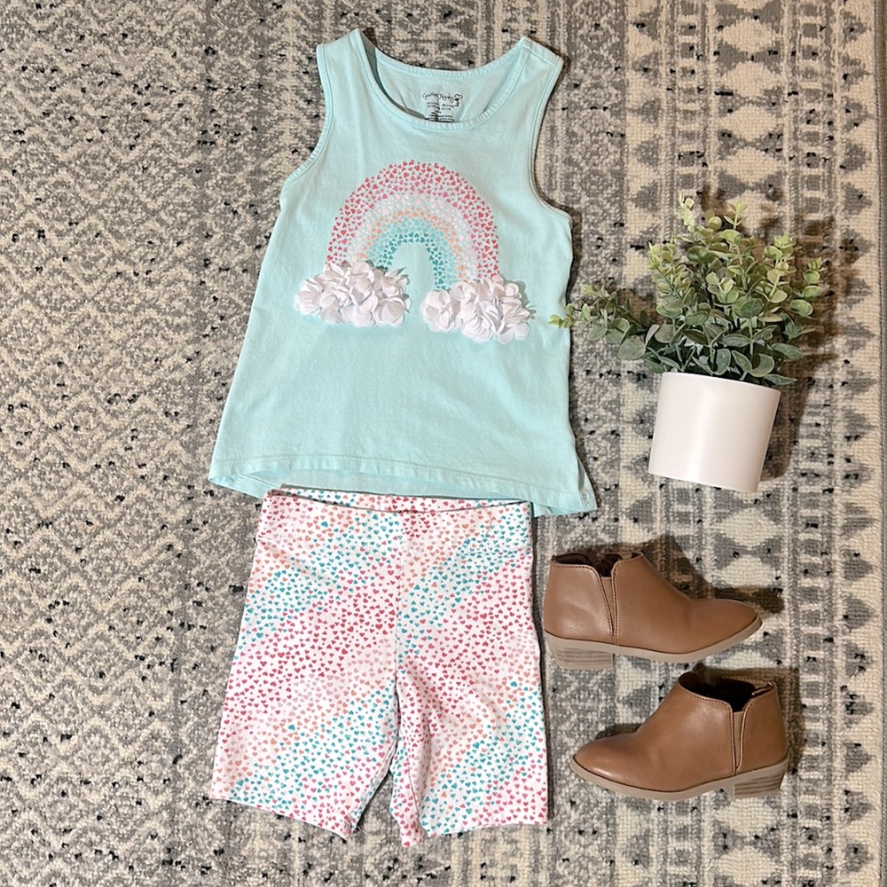 Rainbow tank and short set